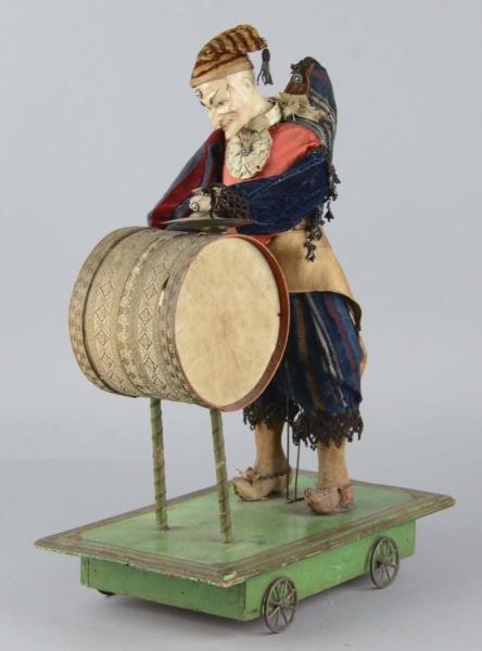 CLOWN JESTER ANTIQUE FIGURAL PULL TOY             