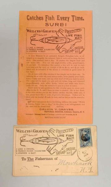 LOT OF 2: SCARCE WELCH & GRAVES ADVERTISING FLYER.