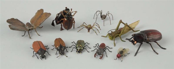 LOT OF 11: VIENNA MINIATURE BRONZE INSECT FIGURES.