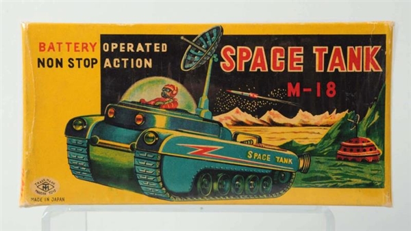 BATTERY-OPERATED SPACE TANK M-18 ORIGINAL BOX.    