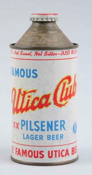 UTICA CLUB PILSENER BEER CONE TOP CAN.            