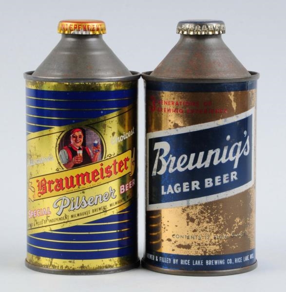 LOT OF 2: BRAUMEISER & BREUNIGS CONE TOP CANS.   