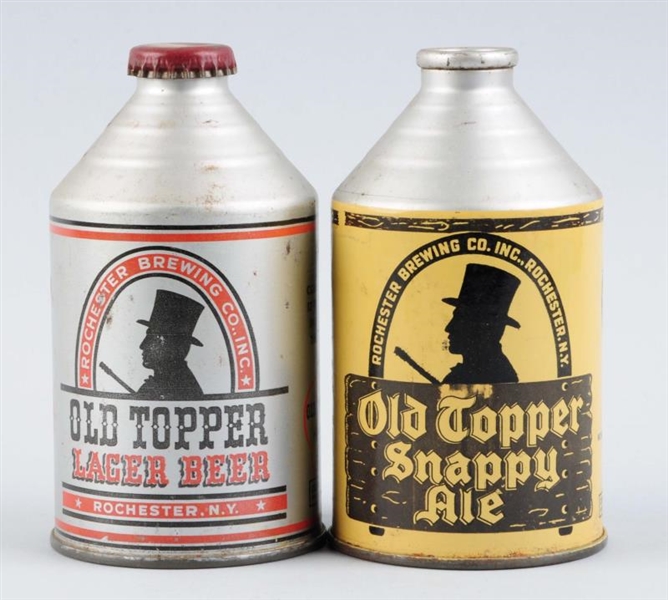 LOT OF 2:OLD TOPPER LAGER & SNAPPY ALE CROWNTAINER