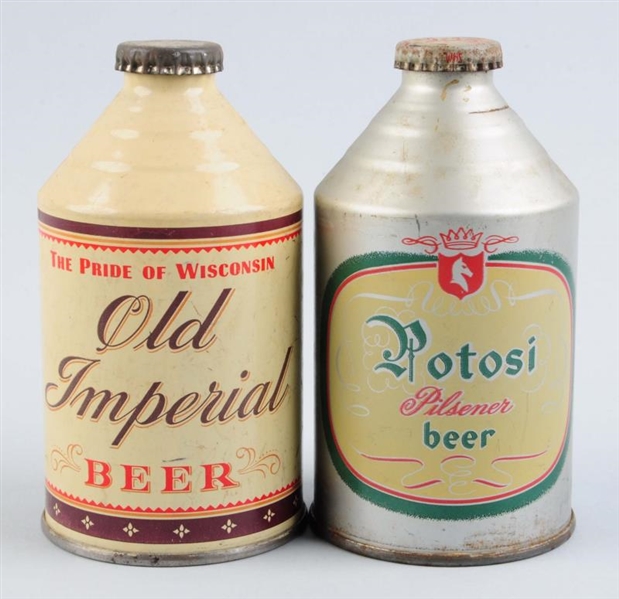 LOT OF 2: OLD IMPERIAL, POTOSI BEER CROWNTAINERS. 
