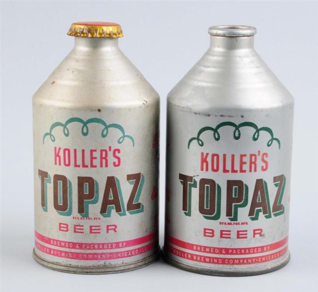 LOT OF 2: KOLLERS TOPAZ BEER CROWNTAINERS.       
