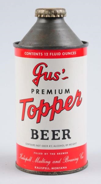 GUS PREMIUM TOPPER BEER CONE TOP CAN.            