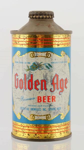 GOLDEN  AGE BEER LOW PROFILE CONE TOP BEER CAN.   
