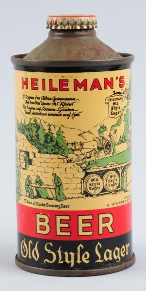 HEILMANS OLD STYLE LAGER LOW PROFILE CONE TOP.   