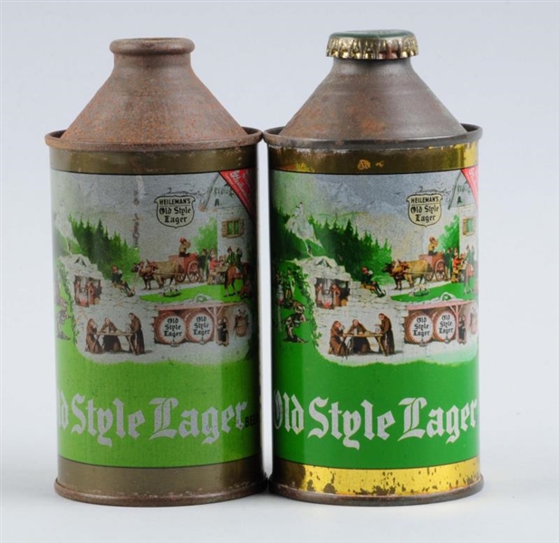 LOT OF 2: OLD STYLE LAGER BEER CONE TOP CANS      
