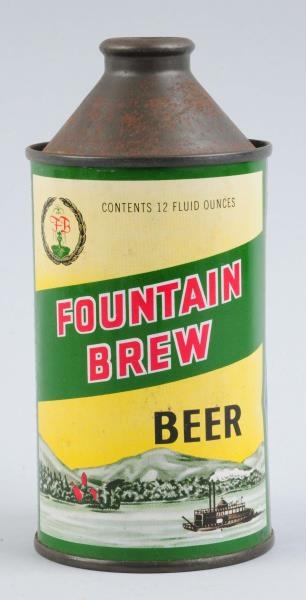 FOUNTAIN BREW BEER CONE TOP CAN.                  