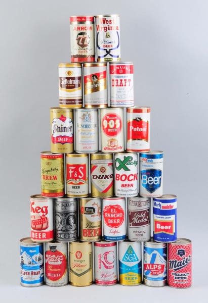LOT OF 27: 1960S ERA BEER CANS.                   