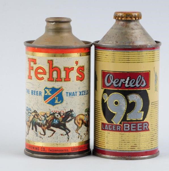 LOT OF 2: FEHRS & OERTELS BEER CONE TOP CANS.    