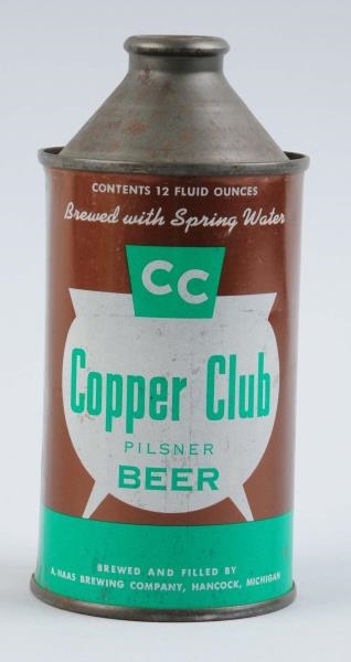 COPPER CLUB BEER CONE TOP CAN.                    