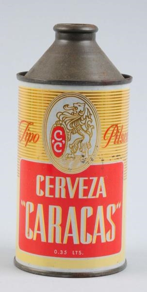 CERVEZA "CARACAS" BEER CONE TOP CAN.              