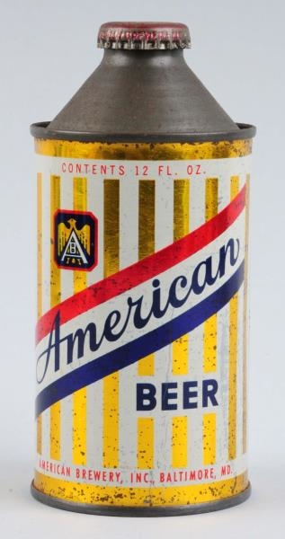AMERICAN BEER CONE TOP CAN.                       