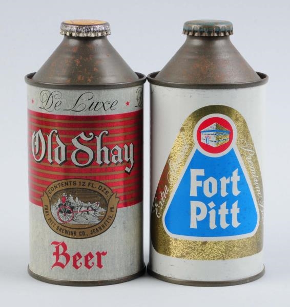 LOT OF 2: FORT PITT BEER CONE TOP CANS.           