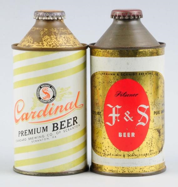 LOT OF 2: CARDINAL, F&S CONE TOP CANS.            