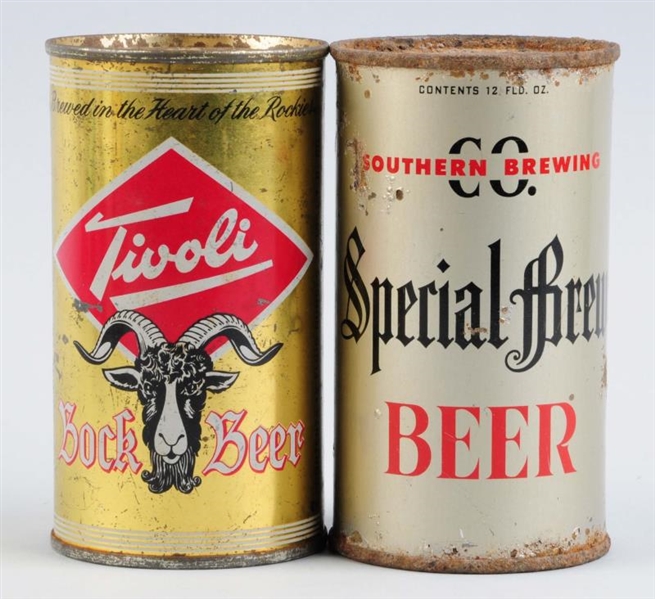 LOT OF 2: SOUTHERN SPECIAL & TIVOLI BEER FLAT TOP.