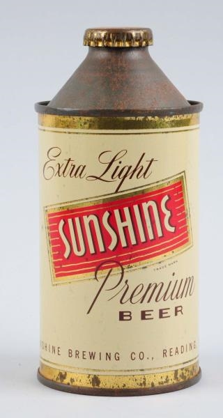 SUNSHINE PREMIUM BEER CONE TOP CAN.               