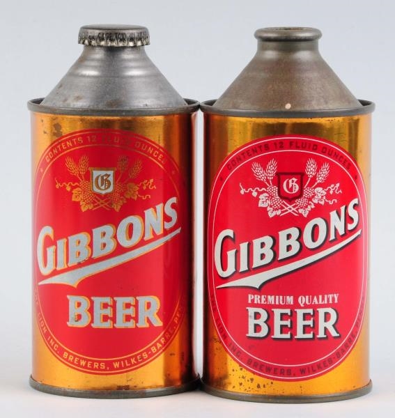 LOT OF 2: GIBBONS BEER CONE TOP CANS.             