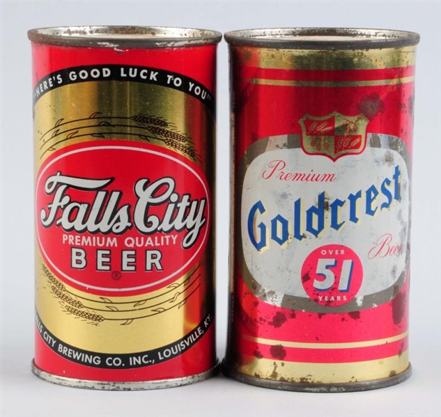 LOT OF 2: FALLS CITY & GOLDCREST 51 FLAT TOP CANS.