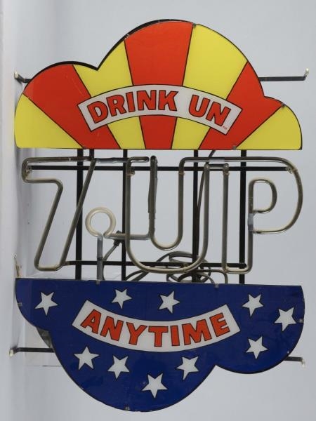 7UP SODA NEON AND PLASTIC ADVERTISING SIGN        
