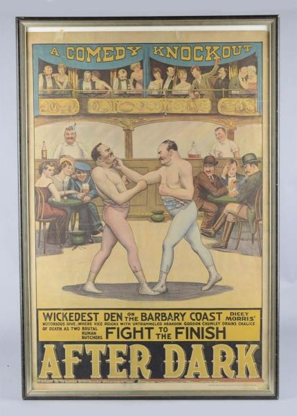 AFTER DARK "A COMEDY KNOCKOUT" LITHO FIGHT POSTER 