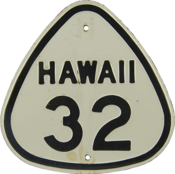 ROUTE 32 HAWAII EMBOSSED PORCELAIN ROAD SIGN      