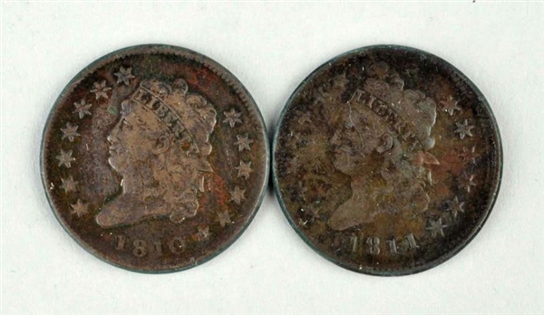 LOT OF 2: CLASSIC HEAD LARGE CENT.                