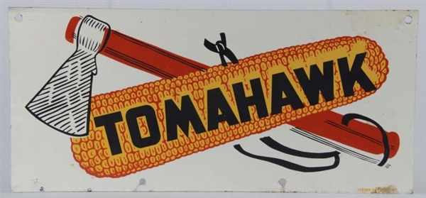 TOMAHAWK TIN ADVERTISING SIGN                     