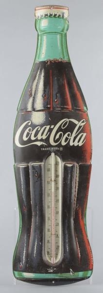 COCA COLA FIGURAL BOTTLE THERMOMETER SIGN         