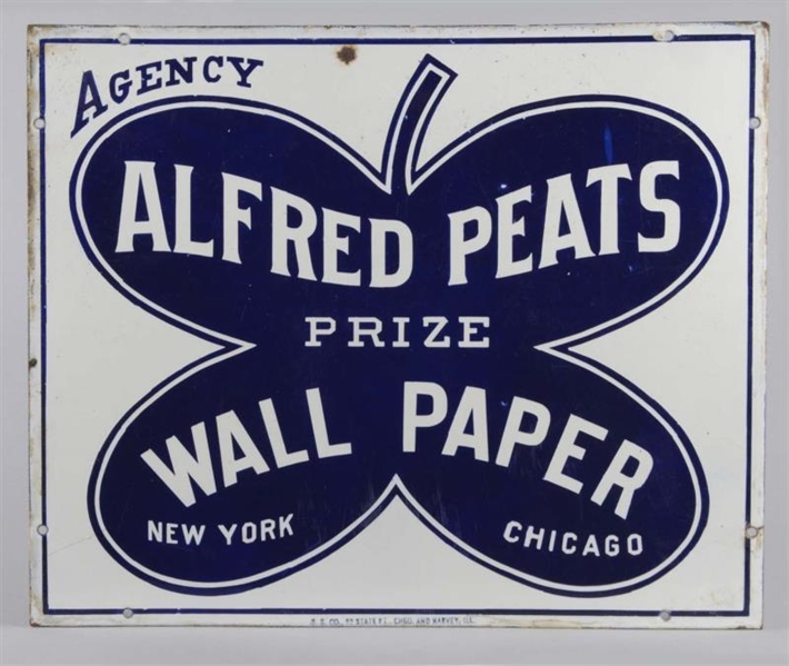 ALFRED PEATS PRIZE WALL PAPER PORCELAIN SIGN      