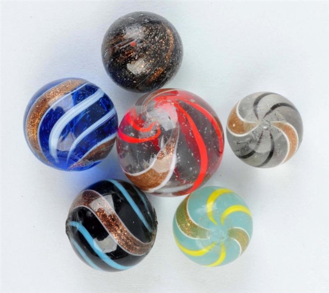 LOT OF 6: LUTZ MARBLES.                           