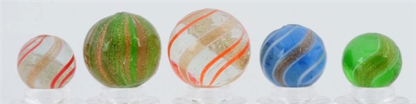 LOT OF 5: LUTZ MARBLES.                           