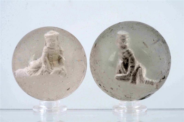 LOT OF 2: HUMAN SULPHIDE MARBLES.                 