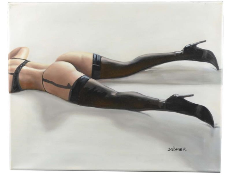 EROTIC PIN UP PAINTING BY SABINE K.               