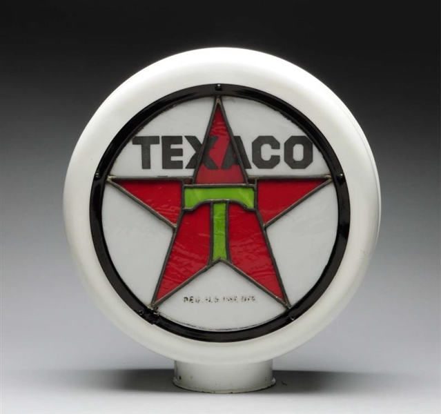 TEXACO STAR LOGO STAINED GLASS IN METAL BODY.     