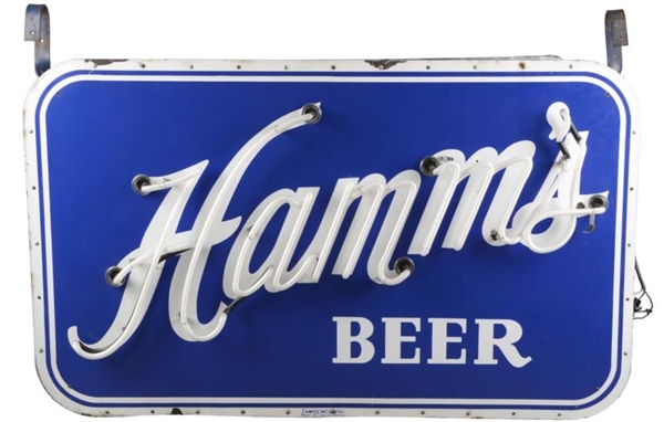 HAMMS BEER PORCELAIN AND NEON SIGN               