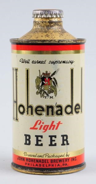 HOHENADEL LIGHT BEER J SPOUT CONE TOP.            