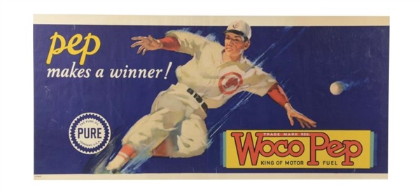 WOCO PEP MOTOR FUEL PURE OIL CO ADVERTISING POSTER