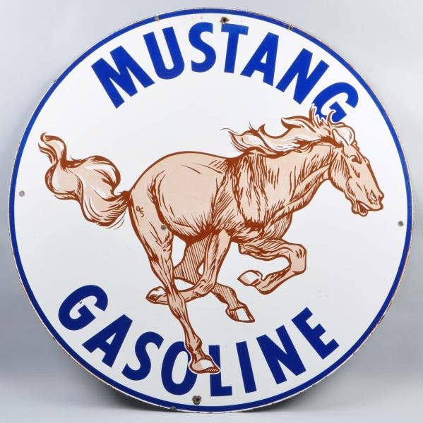 MUSTANG GASOLINE WITH GREAT GRAPHICS SIGN.        