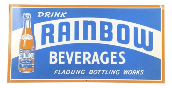 RAINBOW BEVERAGES EMBOSSED TIN SIGN               