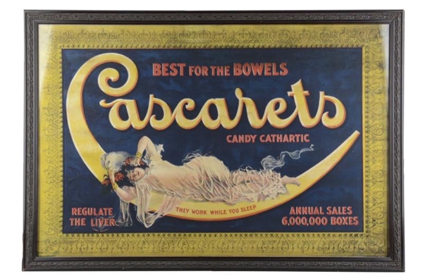 CASCARETS BOWEL CANDY CATHARTIC ADVERTISING SIGN  