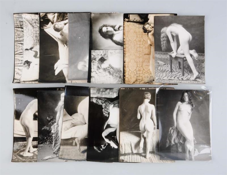 LOT OF 12: FRENCH VINTAGE NUDE PHOTOS.            