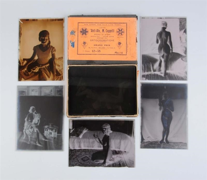 BOXED SET OF FRENCH NUDE NEGATIVE PLATES.         