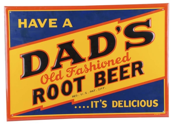 DADS ROOT BEER EMBOSSED TIN SIGN                 