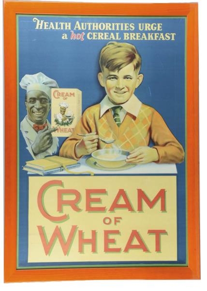 CREAM OF WHEAT LITHO ADVERTISING SIGN IN FRAME    