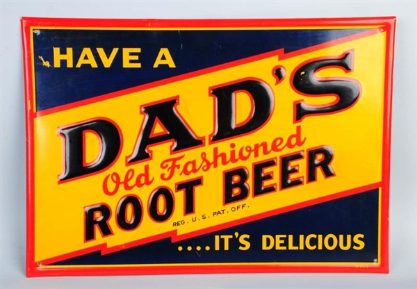 DADS ROOT BEER EMBOSSED TIN SIGN.                