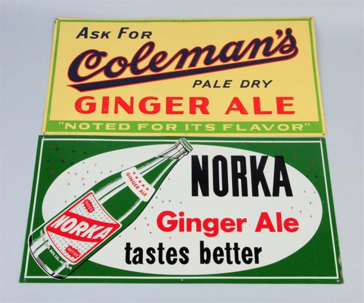 LOT OF 2: GINGER ALE TIN SIGNS.                   