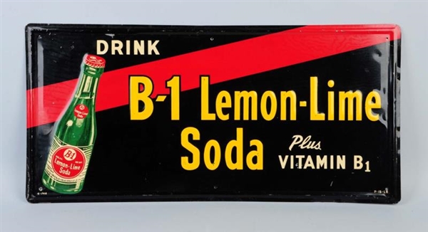 B-1 LEMON-LIME SODA EMBOSSED TIN SIGN.            
